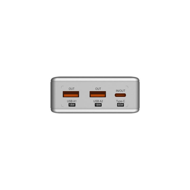 پاوربانک 30 وات 3 پورت انکر مدل A1384 ظرفیت 20000 میلی‌آمپرساعت، به همراه کابل USB-C به USB-C، با درگاه‌های خروجی USB-A و USB